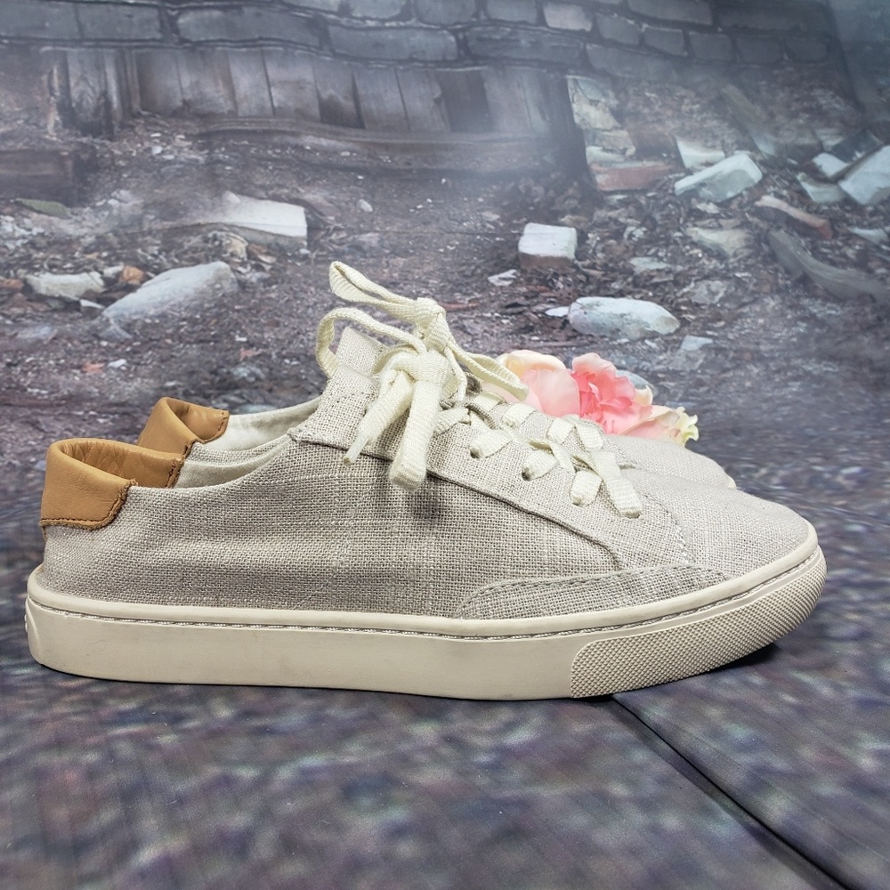 Soludos linen Sneaker Ibiza Leather trim 8.5